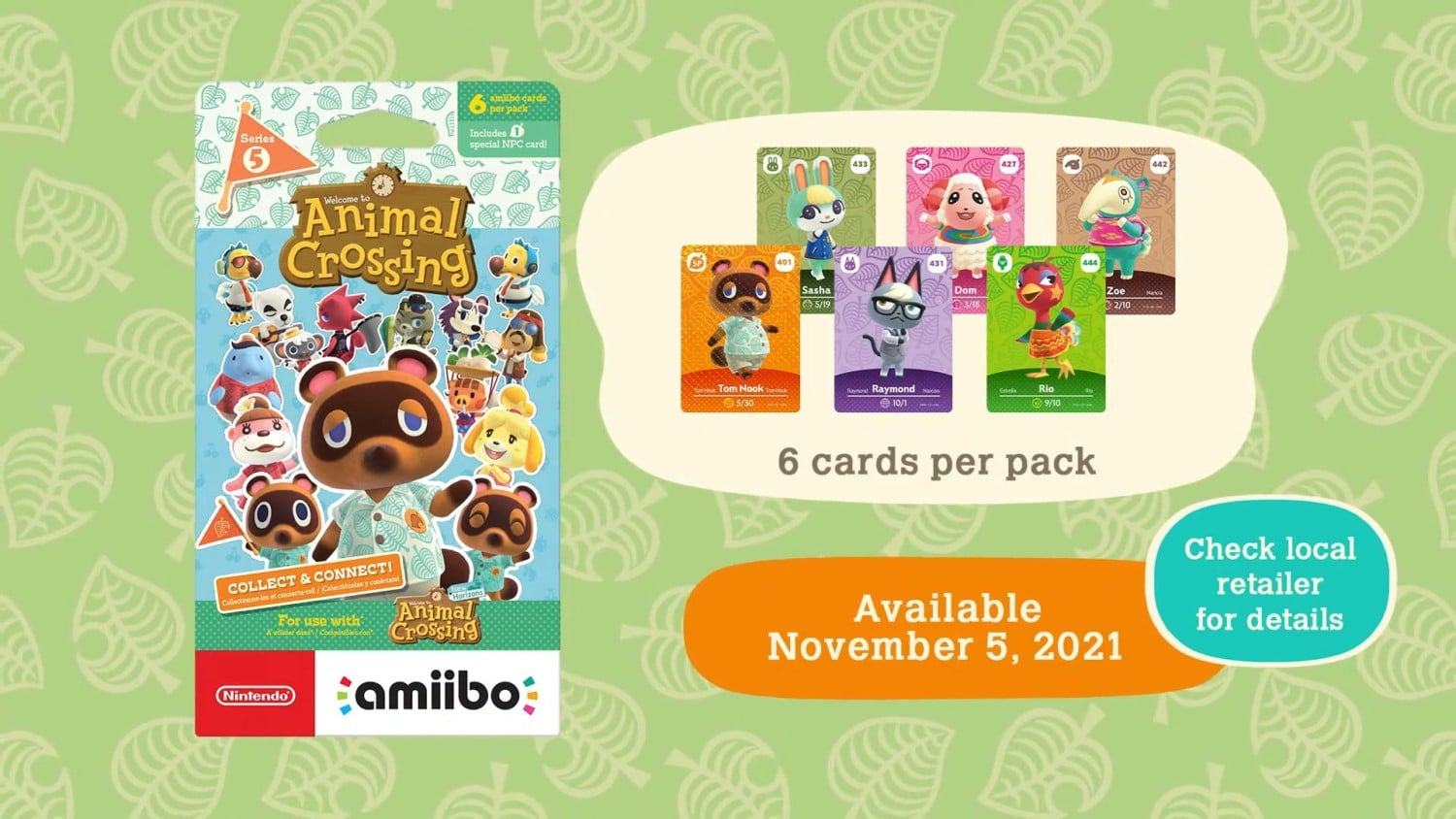 US dollar Omgekeerd ziekenhuis Animal Crossing - Amiibo Cards Series 5 komt ook 5 november 2021 - Algemeen  Nieuws - NintendoReporters